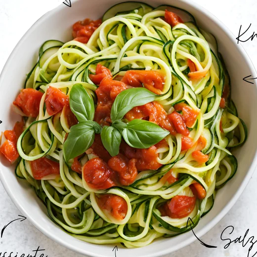 Zucchini-Nudeln mit Tomatensoße
